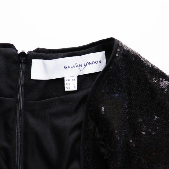 NEW Galvan Galaxy Sequin V-Neck Jumpsuit Black 6 - Picture 5 of 9